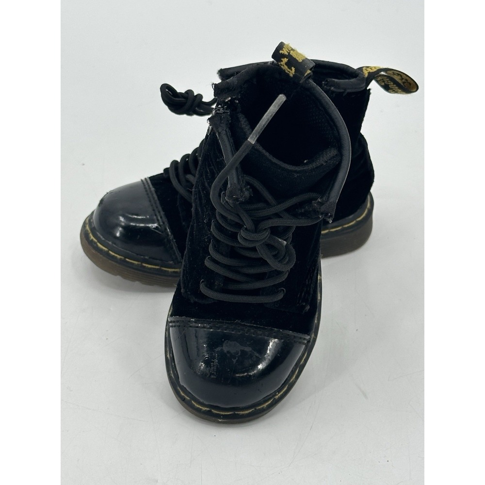 Dr. Martens Bunny Lace Up Zip Boots Toddler‎ Size 7 Black